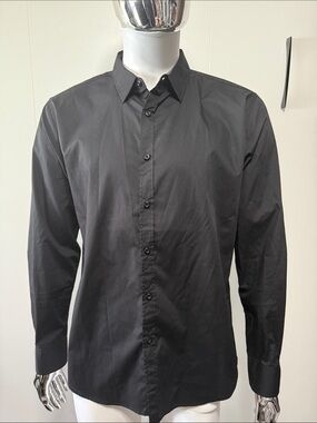 Beverly Hills Polo Club Black Long-Sleeve Dress Shirt